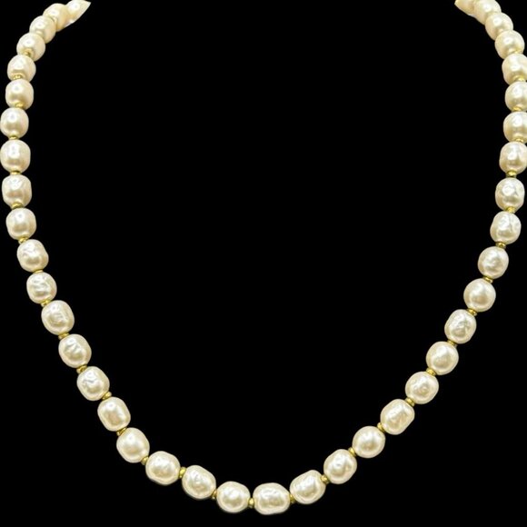 Vintage Signed Miriam Haskell Niki Pearl Choker Length Necklace - Picture 5 of 6